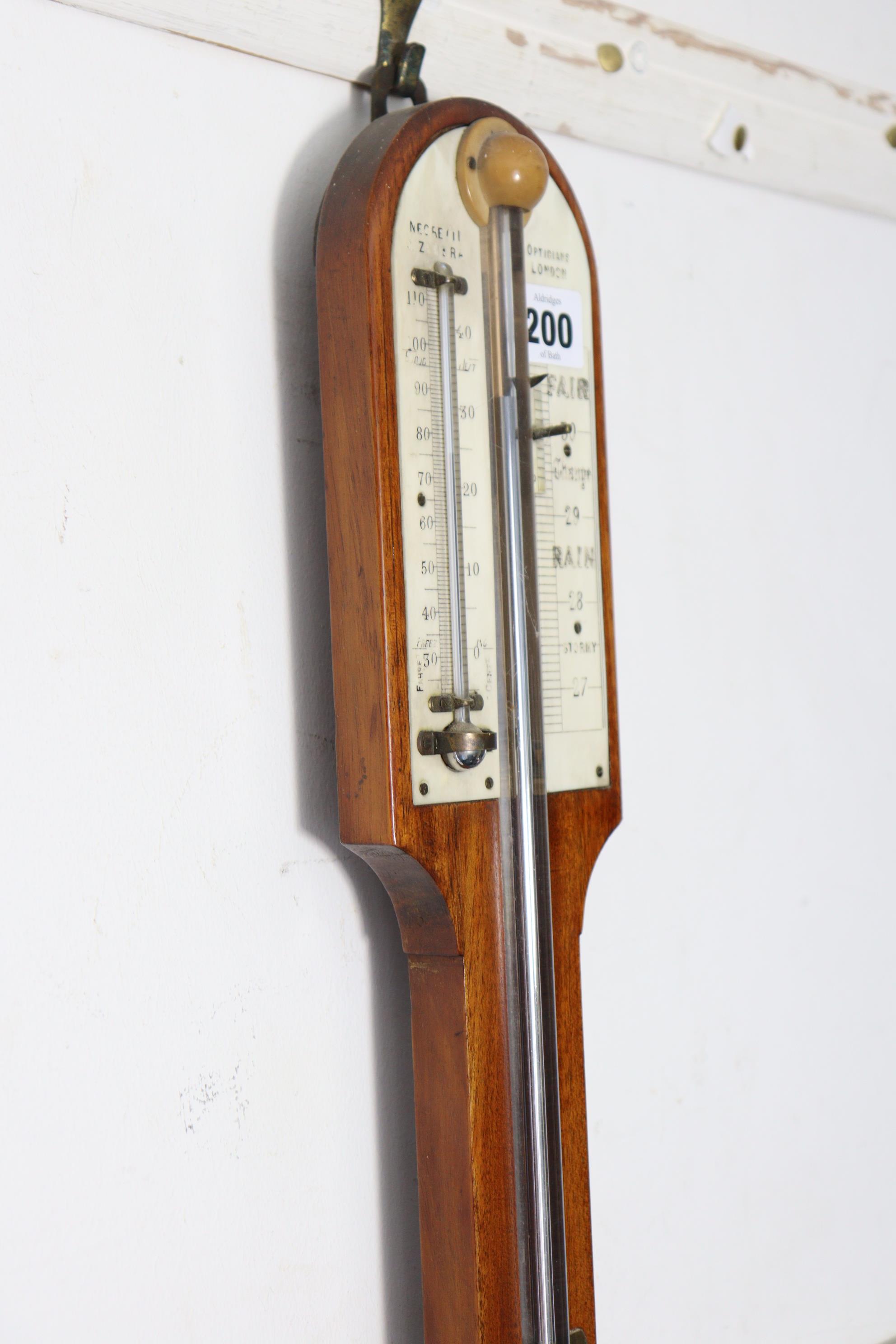 A 19th century Negretti & Zambra of London mahogany stick barometer, 36” high. - Image 4 of 5