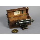 An early 20th century black lacquered brass surveyor’s theodolite by W. F. Stanley of Great