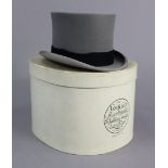 A Lock & Co. of St. James Street London, grey felt tophat, with hatbox.