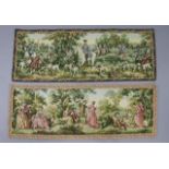 Two small 20th century French tapestries in the Flemish style, 57” x 20½”.