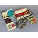 A Ronson cigarette lighter; a pocket-knife; various pairs of cuff-links, etc.