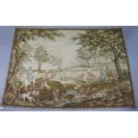 A 20th century French large tapestry in the Flemish style, 99” x 67”.