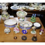 A collection of approximately twenty china thimbles; & various other ornaments, etc.