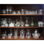 Two glass decanters; & various other items of glassware, part w.a.f.