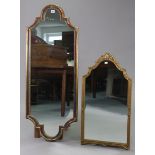 Two gilt frame rectangular wall mirrors, 48” x 18” & 33” x 16¾”.