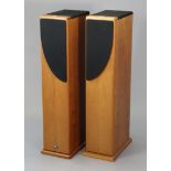 A pair of castle “Harlech 52” floor standing hi-fi speakers in mahogany-finish cases, 7¾” wide x