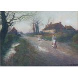 GEORGE HENRY WHYATT (1885-1945). Figures & ducks on a country path. Signed “George Whyatt” lower