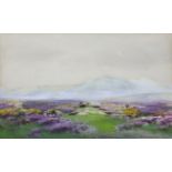 JOHN BARAGWANATH KING (1864-1939). Two moorland scenes: one with heather & gorse, 10¾” x 17¼”, the