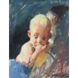 ROBERT O. LENKIEWICZ (1941-2002). Portrait of a mother & child, signed “Lenkiewicz lower right;