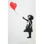 ROBERT DRIESSEN (Contemporary), in the style of Banksy. Girl with a heart-shaped balloon.