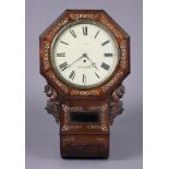 An early Victorian drop-dial wall timepiece, the 12” painted dial inscribed “Dissmore(?), Plymouth”,