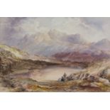 Attributed to JAMES BAKER PYNE (1800-1870). “Langdale Pikes”, watercolour: 9½” x 14”, framed &