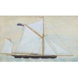 ENGLISH SCHOOL, 20th century. A naïve watercolour painting of the sailing ship “Nelly”; unsigned,
