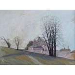 PAUL FOY (20th century). A rural landscape with buildings, probably Eculas, France. Signed lower