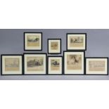 JOHN VARLEY, O.W.S. (1778-1842). A group of eight small monochrome sketches, pen & wash, each