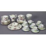 A Shelley china "Archway of Roses" fourteen piece part tea service; & a Hammersley china floral