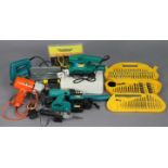 Two power drills; & various other power tools & hand tools.