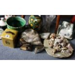 Various items of decorative china, pottery, & glassware, part w.a.f.