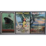 Nine various reproduction posters & prints including 7 travel posters (3: 35.5" x 23.75", 4: 24.25"