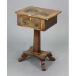 A 19th century inlaid-mahogany small occasional table fitted frieze drawer, & on a rectangular