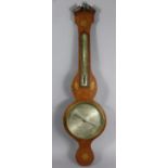 A 19th century marquetry inlaid walnut banjo barometer, the 8” silvered dial inscribed “C. Zappa