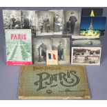 A vintage album “Paris Views”; one volume “A Fortnight In Paris” by Leslie Bransby; & twelve loose