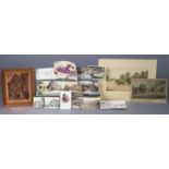 Thirty-one various loose postcards – all Bath views; a copper plaque “Sally Lunn’s House Bath”; &