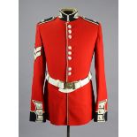 A Scots Guards regiment sergeant’s dress jacket complete with belt & buckle.