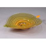 A Murano glass leaf-shaped large shallow bowl, 19” x 14½”.