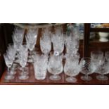 A collection of Stuart cut glass ware comprising; eight tumblers, eight sherry glasses, eight