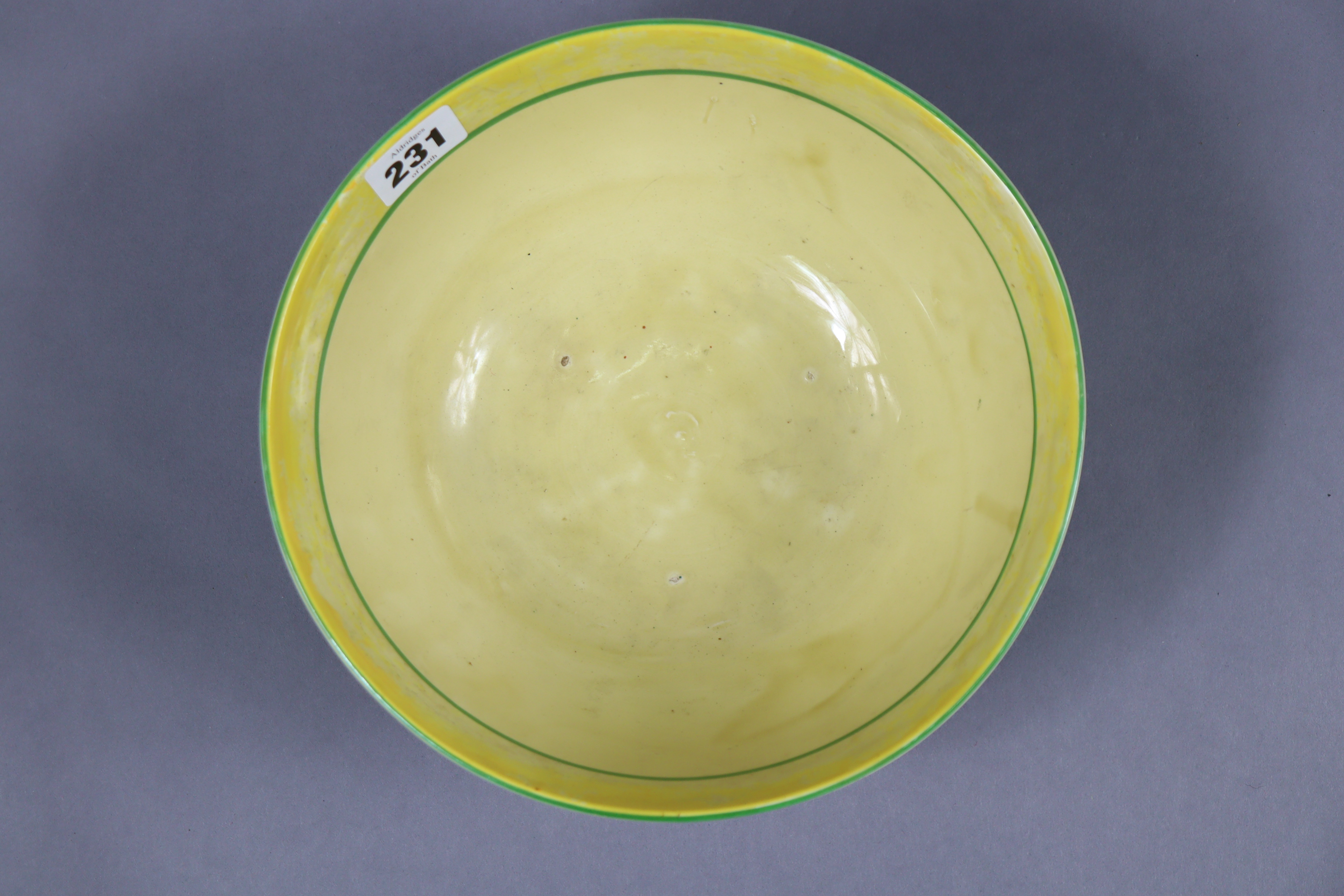 A Clarice Cliff Bizarre “Crocus” patterned deep circular bowl (slight faults). 8¾” diameter x 3¾” - Image 5 of 6