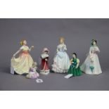 Six Royal Doulton bone china figures “Claire” (HN 3646), “Deborah” (HN 3644), “Francine” (HN