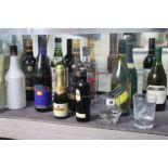 Approximately twenty various bottles of wines & spirits, most with contents.