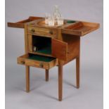 A Georgian mahogany washstand (converted to a drinks cabinet) with bi-fold top, fitted central