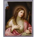 A Berlin (K.P.M) porcelain plaque depicting the Magdalene Penitent, signed lower right “H.G.P.