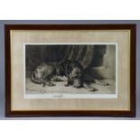 HERBERT DICKSEE (1862-1942) “The Sentinel”, black & white etching on vellum, signed in pencil