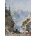 Manner of GEORGE ARTHUR FRIPP, R.W.S. (1813-1896). “The.., Tyrol, 1847”, watercolour: 13” x 9½”,