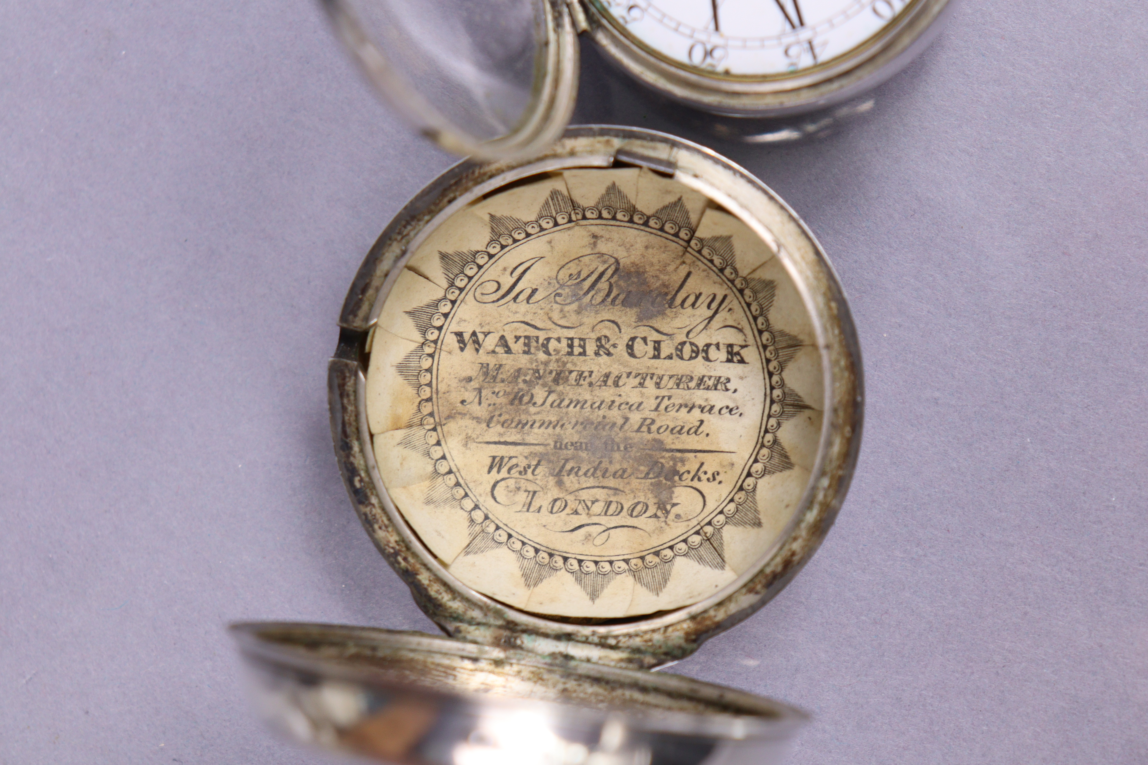 An 18th century silver pair-cased pocket watch, the convex white enamel dial with black roman - Image 2 of 8