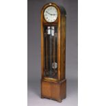 A mid-20th century Enfield longcase clock with domed top, 10” dia. silvered dial with Arabic