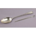 A George III silver Old English basting spoon, 12” long, London 1793 by Geo. Smith & Wm. Fearn (