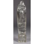 GUY UNDERWOOD (20th century) A Bermondsey glass sculpture of the Madonna & child titled “Praise” &