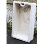 A Belfast white-glazed rectangular sink, 31” long x 18” wide x 7” deep.