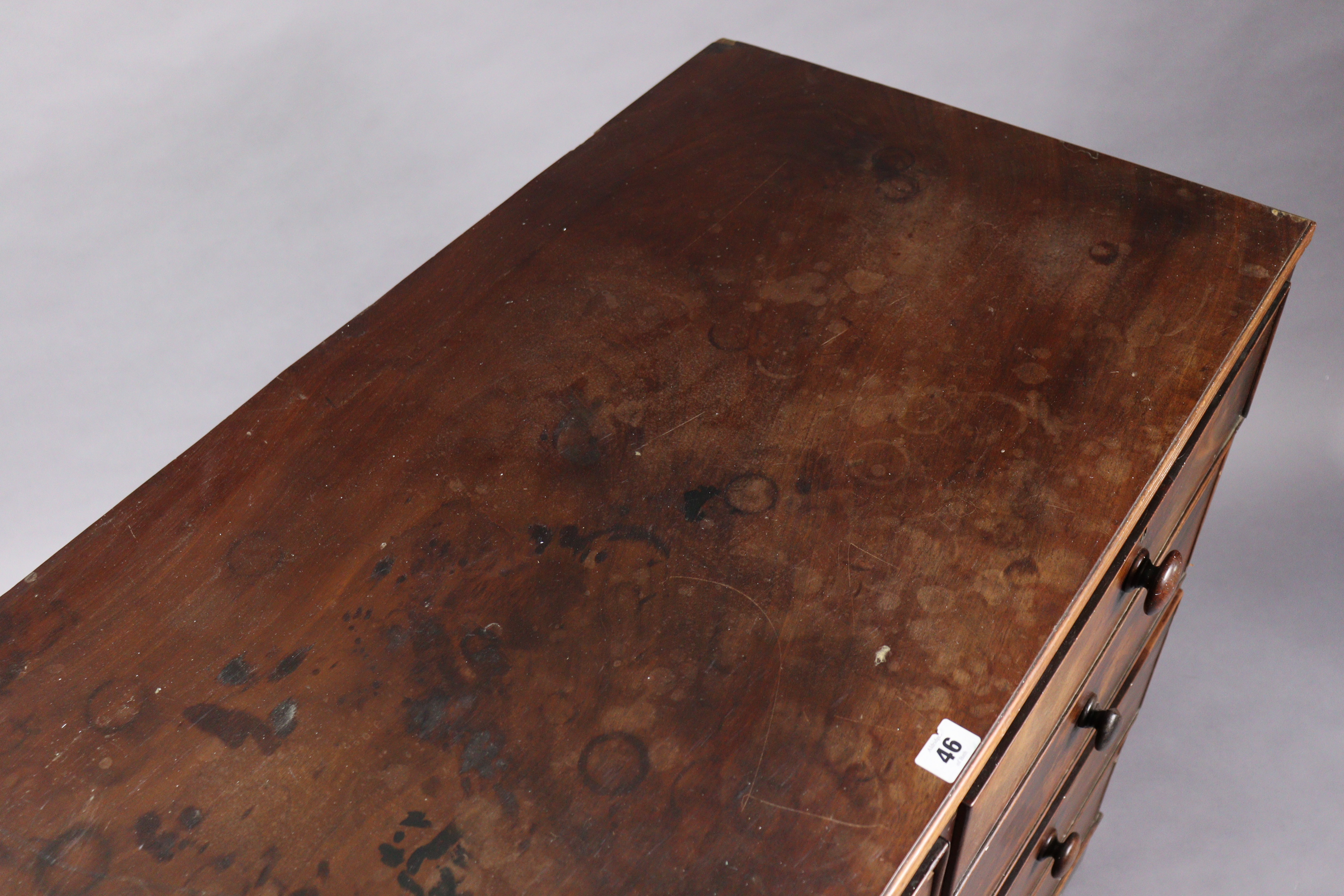 A 19th century mahogany chest fitted two short & three long graduated drawers with tuned knob - Image 6 of 7