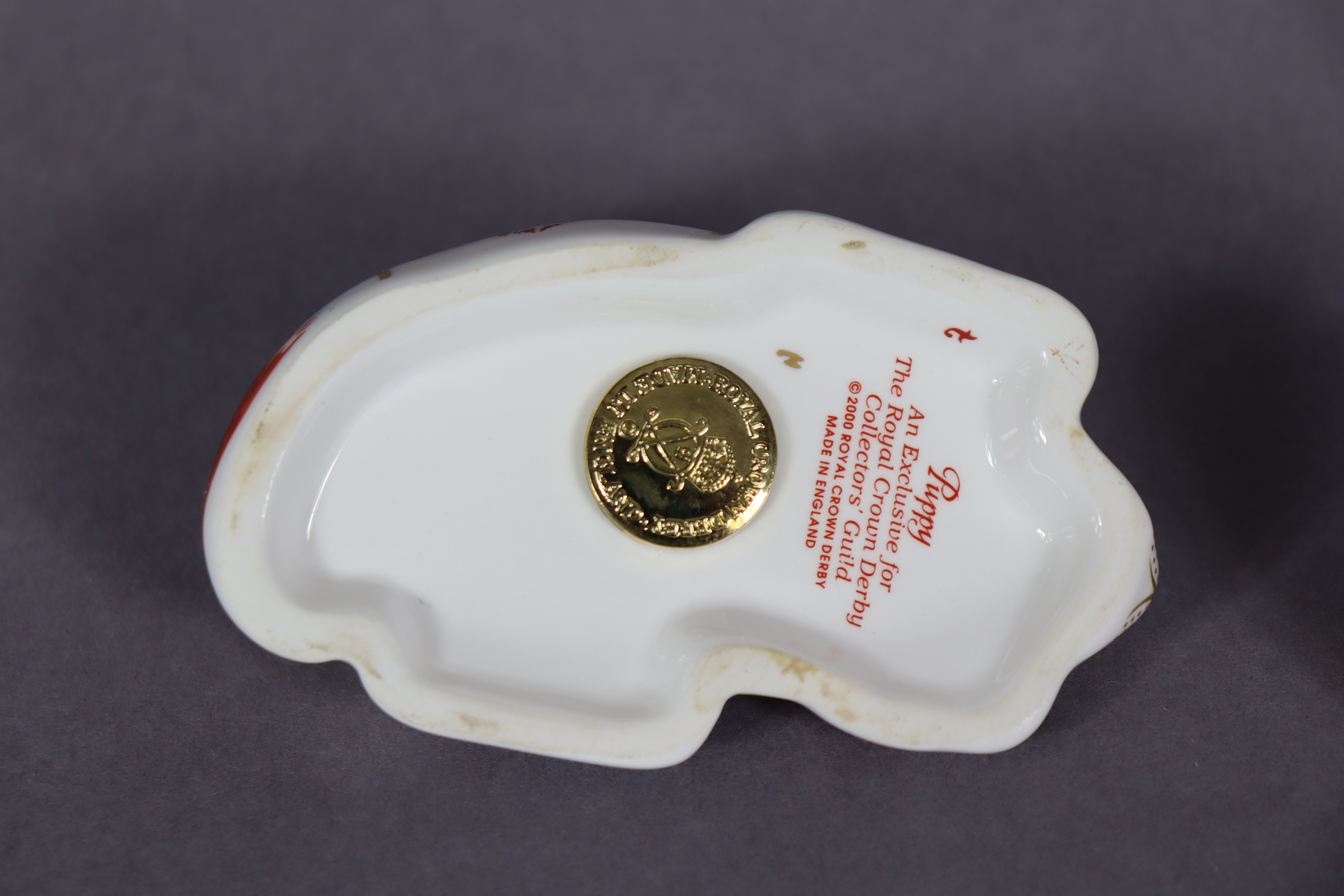 Six Royal Crown Derby porcelain paperweights: Pig; Sleeping Dormouse; Duckling; Blue Ladybird; Snuff - Image 8 of 10