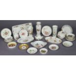 A group of Minton, Royal Worcester, Aynsley, & other modern porcelain small vases, dishes, round