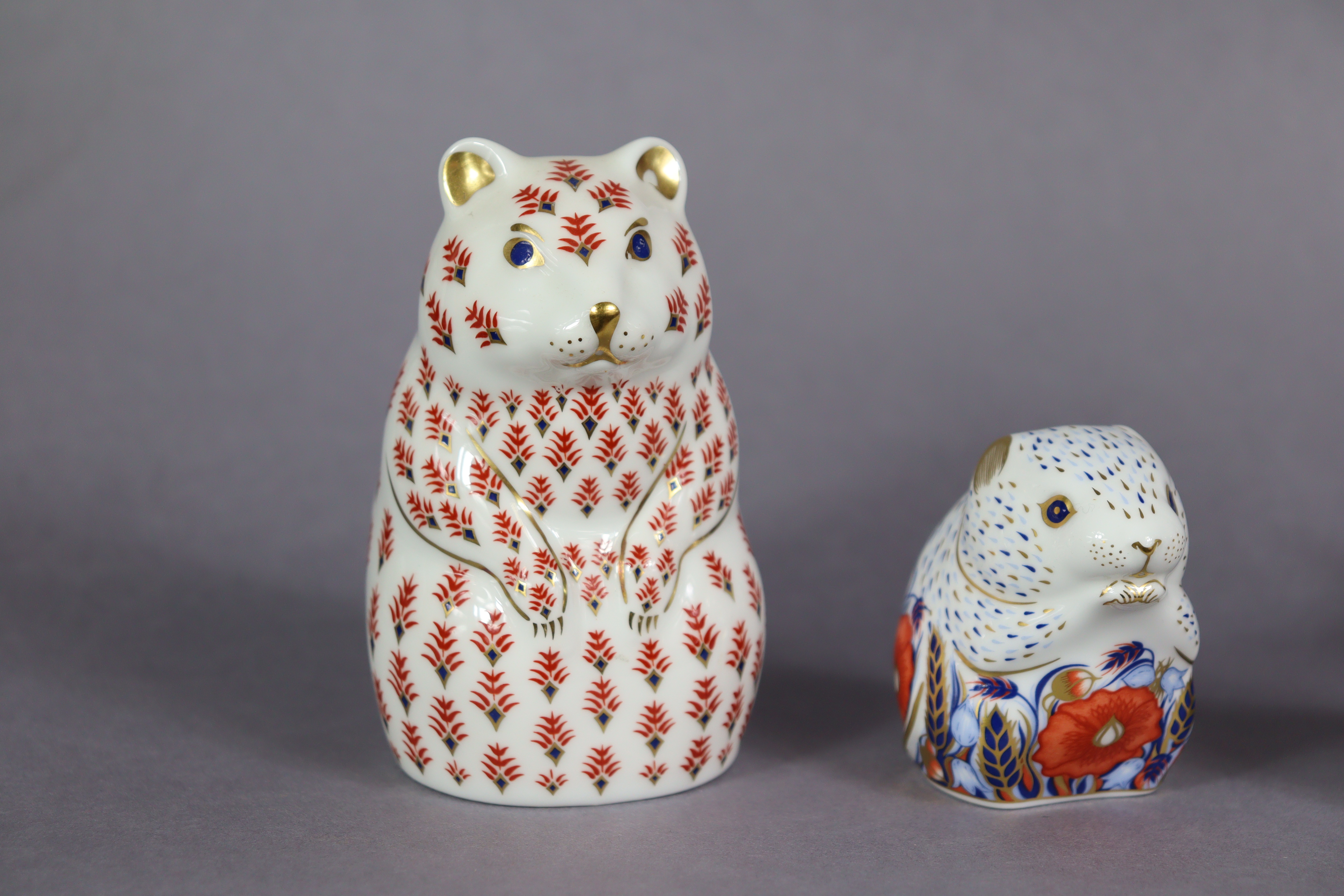 Six Royal Crown Derby porcelain paperweights: Hamster; Blue Jay; Snowflake (Penguin); Owlet; Nibbles - Image 2 of 9