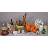Various items of decorative china, pottery, etc., and a small quantity of plated cutlery.
