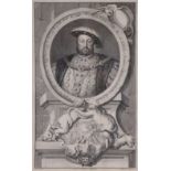 J. HOUBRAKEN (1698-1780). after Holbein. A set of five 18th century portrait engravings: Henry VIII,