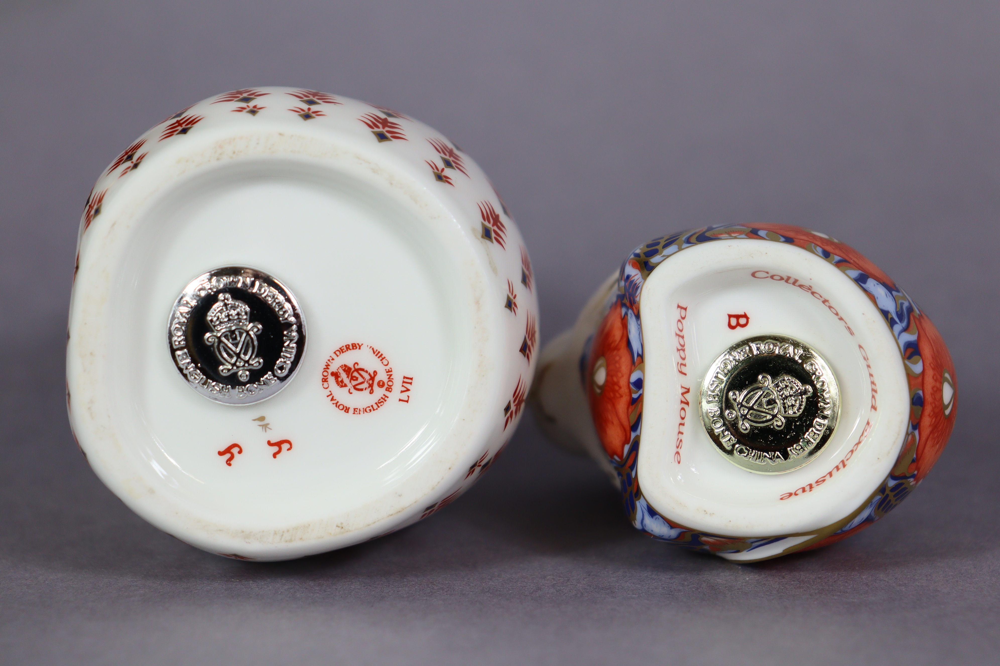 Six Royal Crown Derby porcelain paperweights: Hamster; Blue Jay; Snowflake (Penguin); Owlet; Nibbles - Image 7 of 9