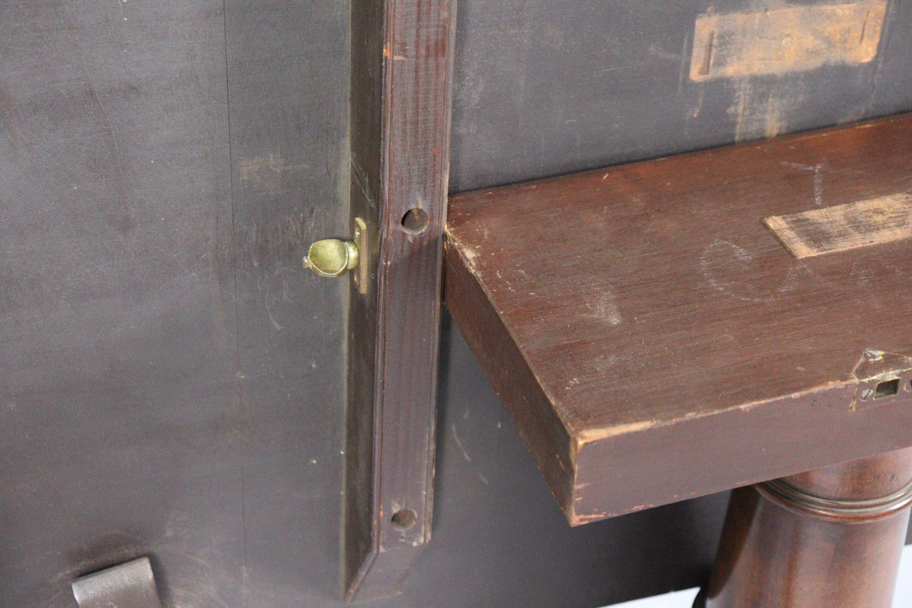 A regency-style inlaid-mahogany twin-pedestal tilt top extending dining table with d-shaped ends, - Image 7 of 9